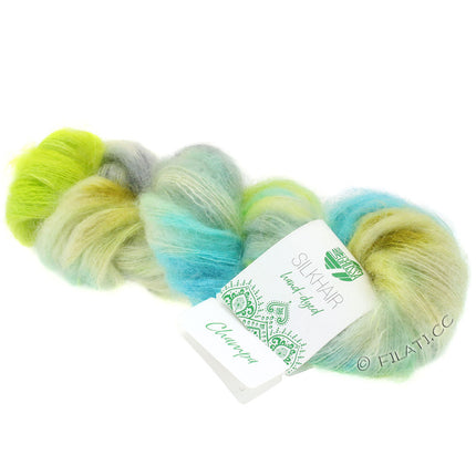 Breipakket wikkelvestje met Silkhair hand dye-garen model 14 van Lana Grossa Classici nr. 24