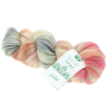 Breipakket wikkelvestje met Silkhair hand dye-garen model 14 van Lana Grossa Classici nr. 24